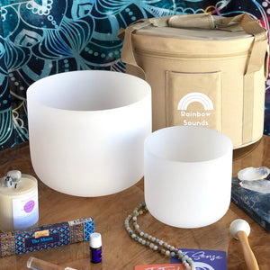 Goddess Set – Sacral & Third Eye Chakra Crystal Singing Bowls
