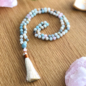 Meditation Accessories Pack: Mala Beads + Chakra Cards