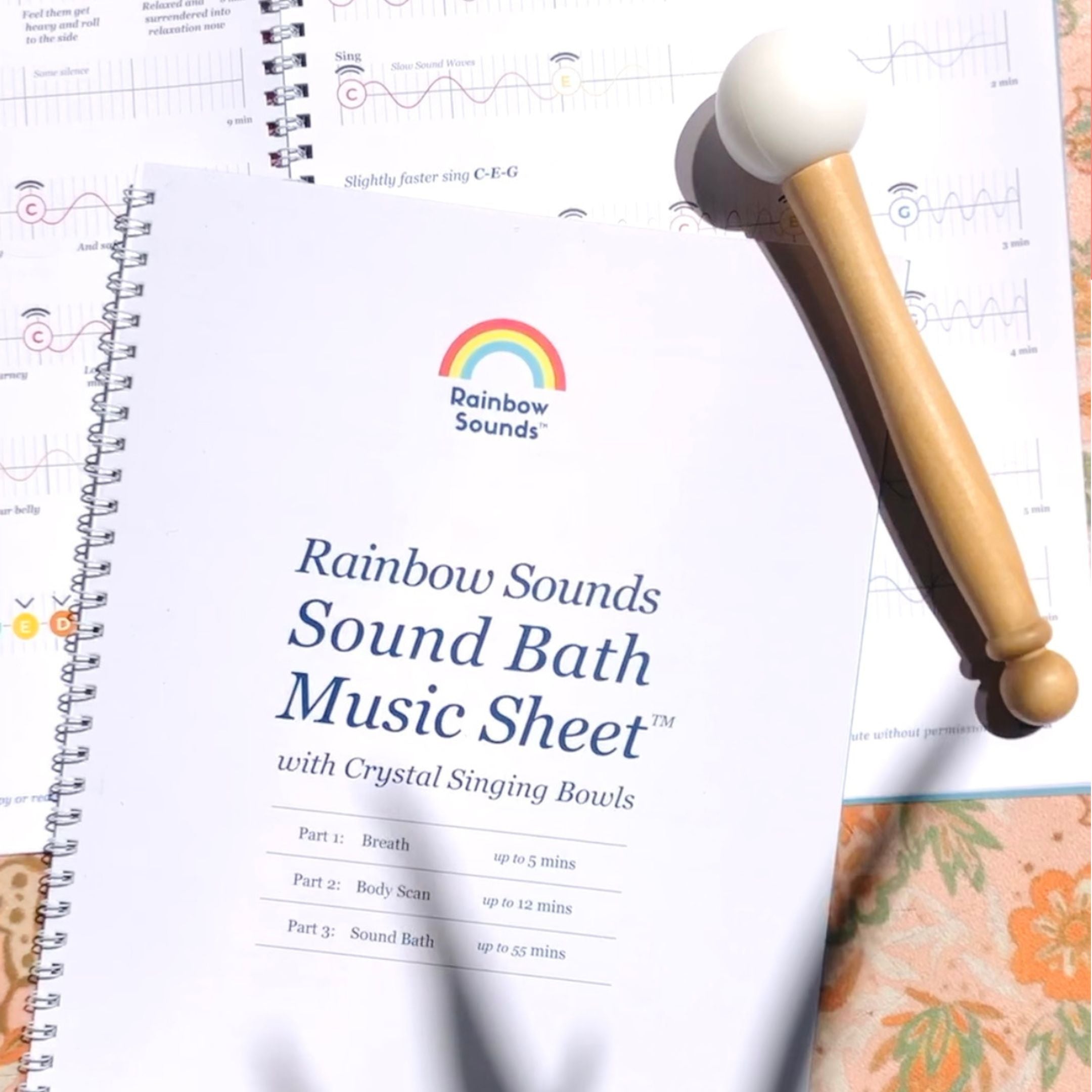 Rainbow Sounds Sound Bath Music Sheet Booklet (PDF Download) for Level 2 graduates only