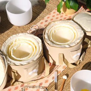 Set of 4 White Crystal Singing Bowls
