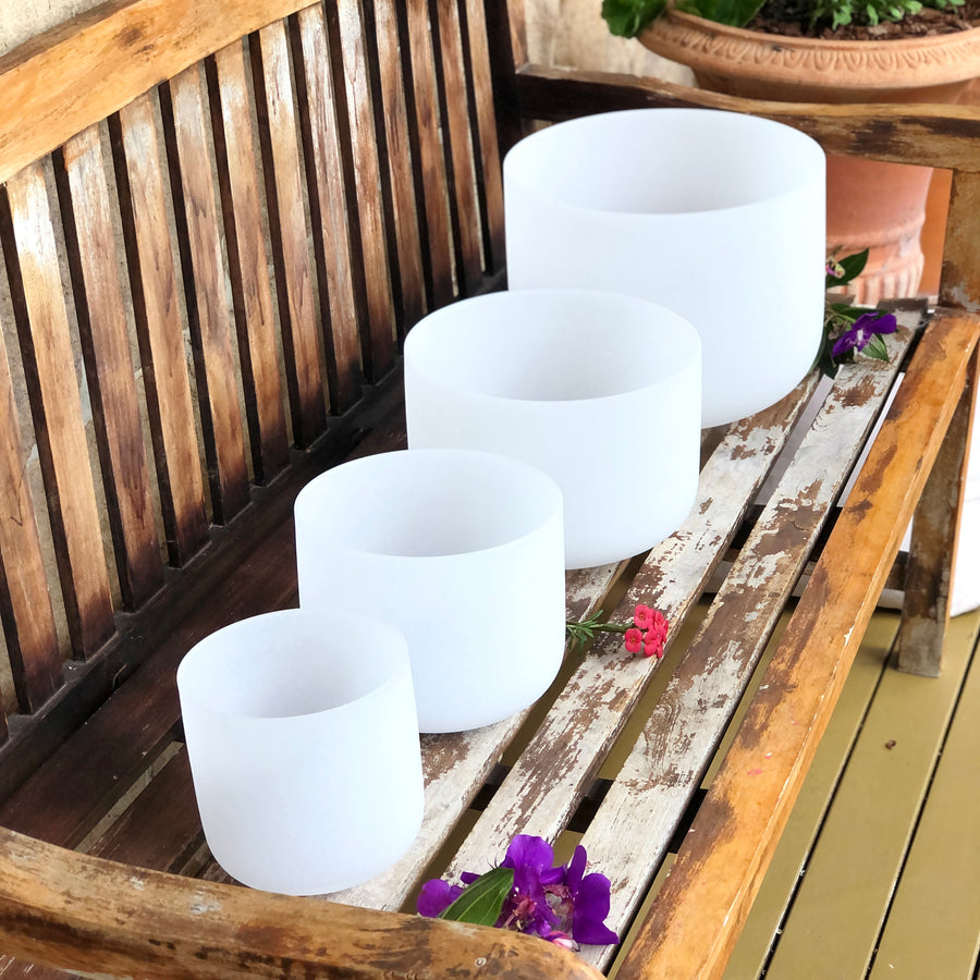 Set of 4 White Crystal Bowls