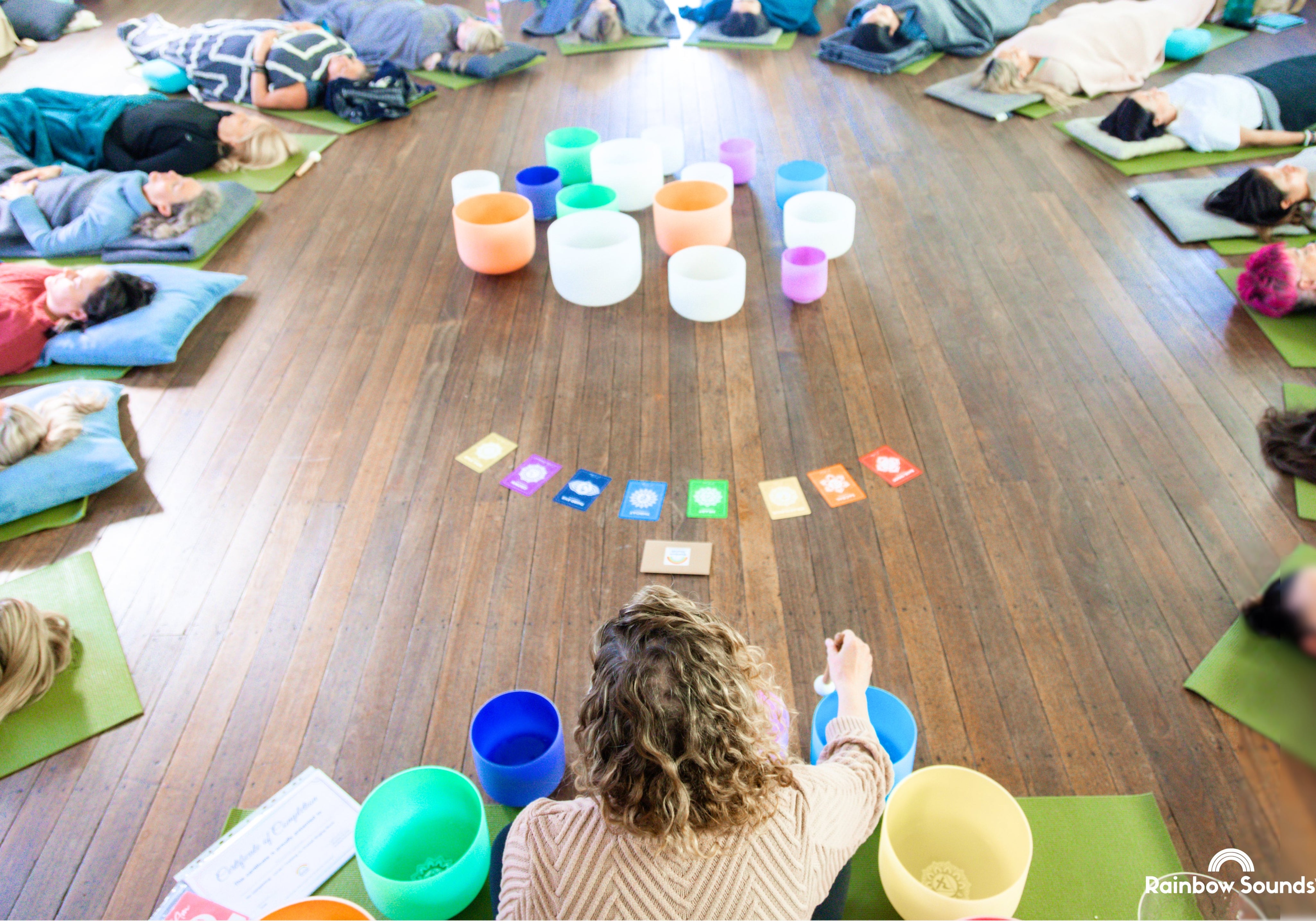 Sound baths with crystal singing bowls