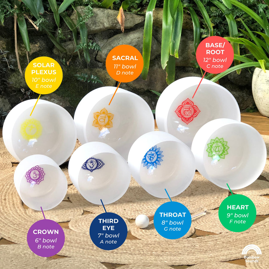 THROAT Chakra 8" Crystal Singing Bowl (White)