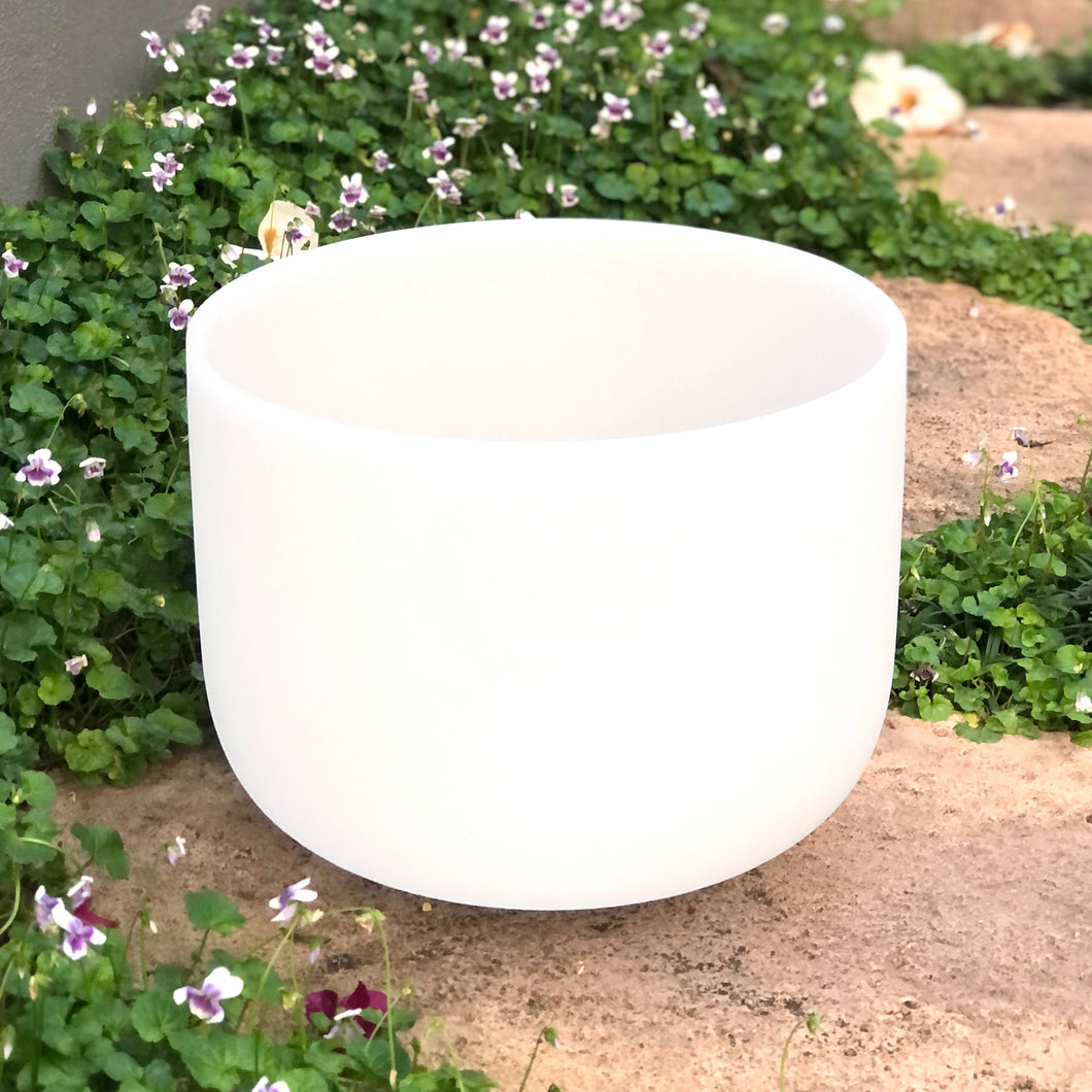 Solar Plexus white crystal singing bowl australia