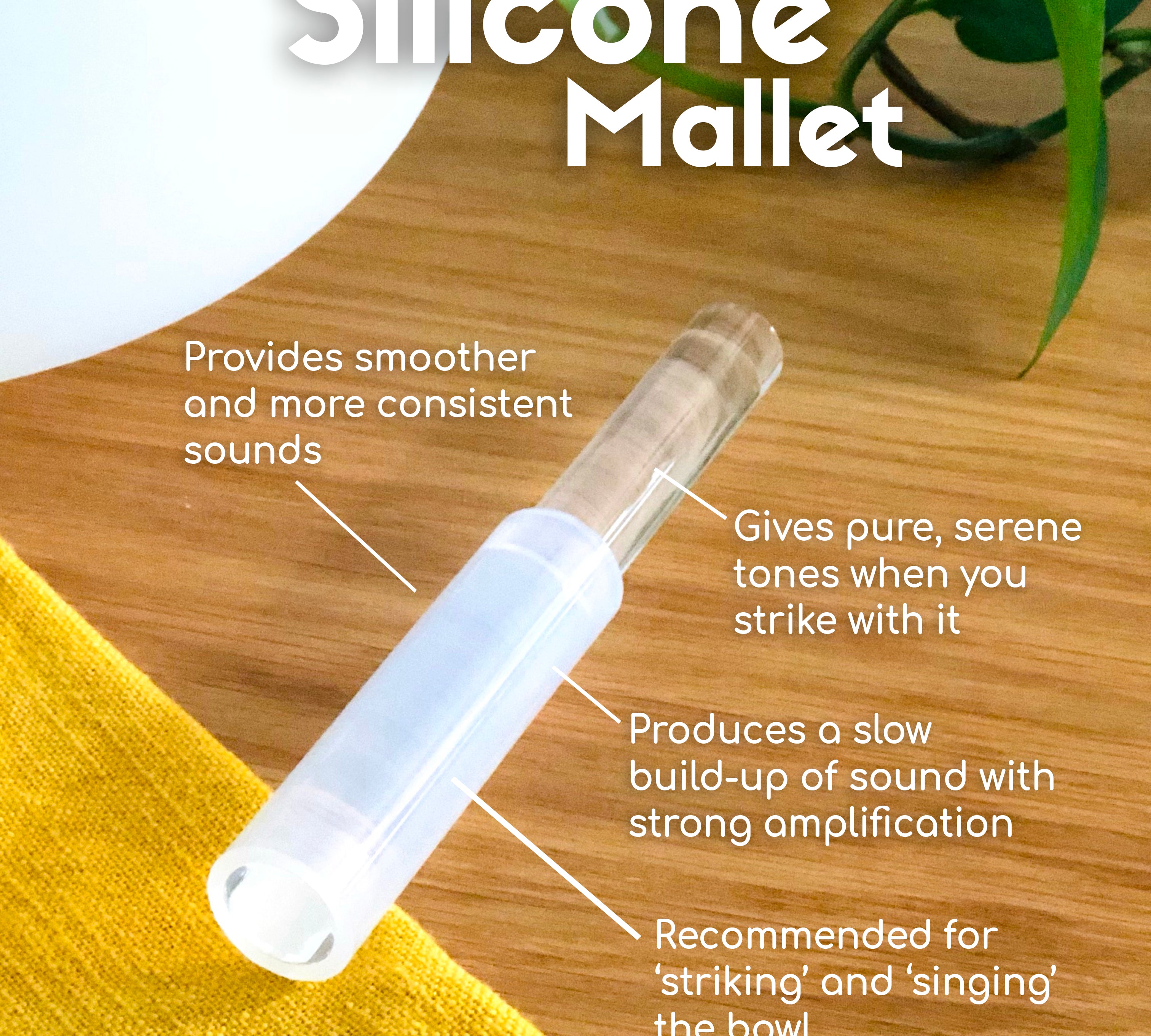Crystal singing bowl silicone mallet