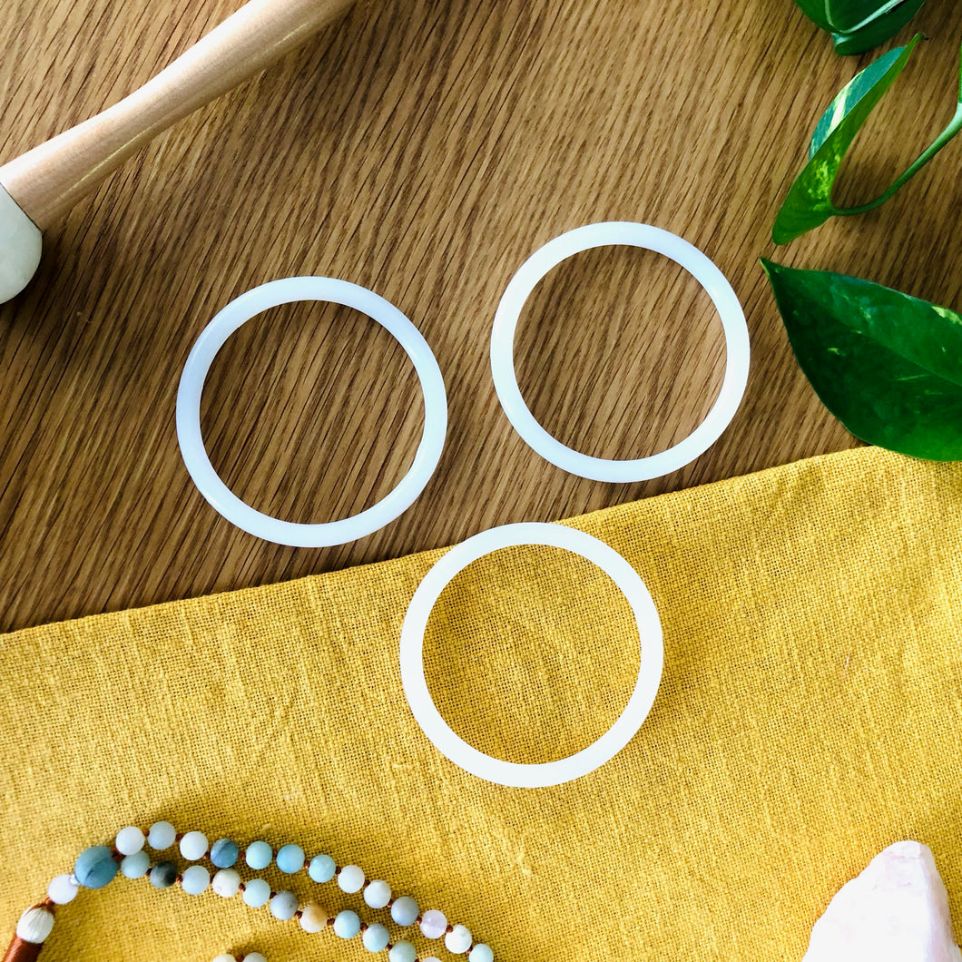 White o rings for crystal singing bowls - Pack of 3