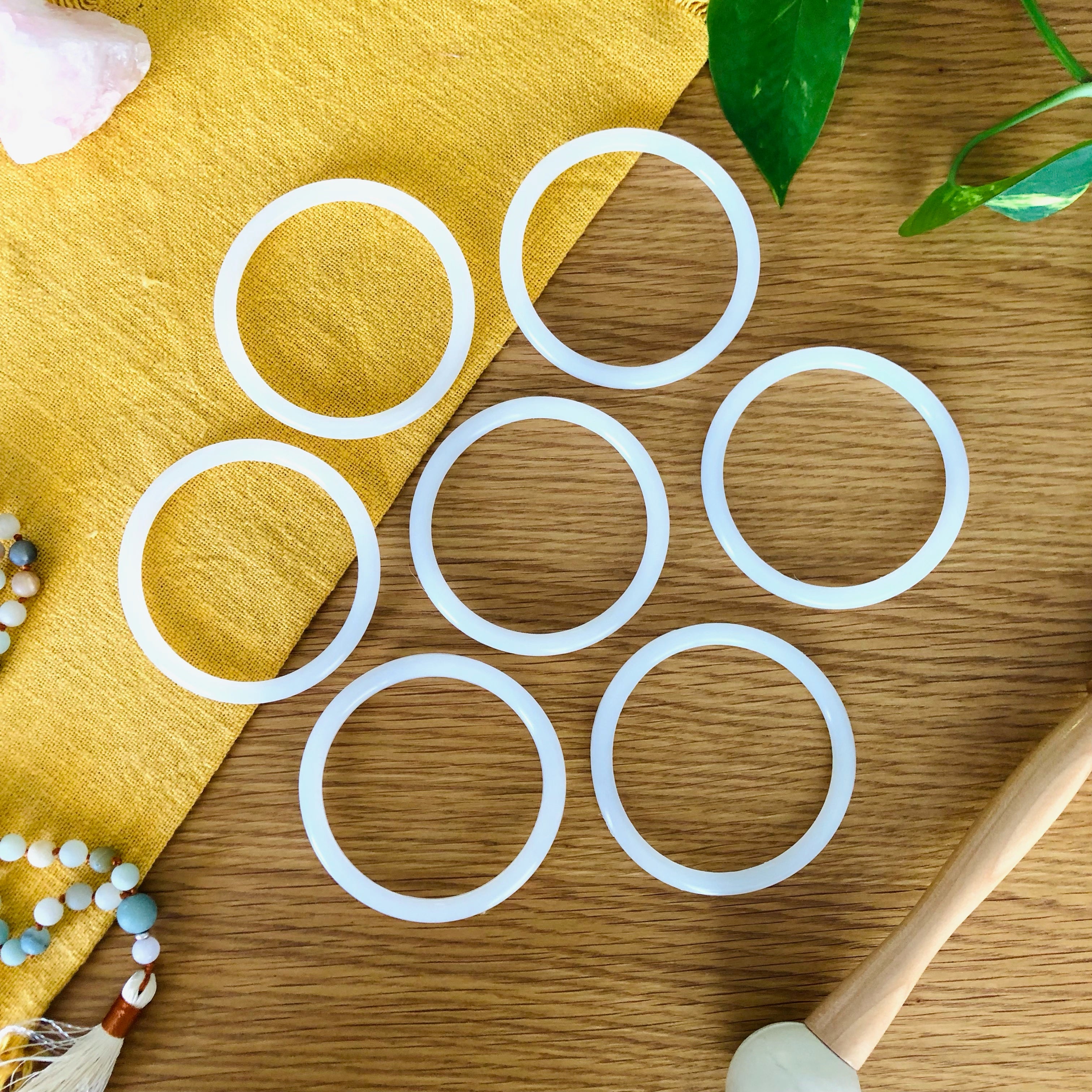 O rings white for crystal singing bowls - Pack of 7